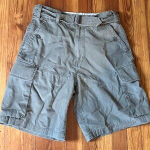Vintage Gap Olive Green Womens Cargo Shorts Size 29" / 6 buttoned pockets /belt